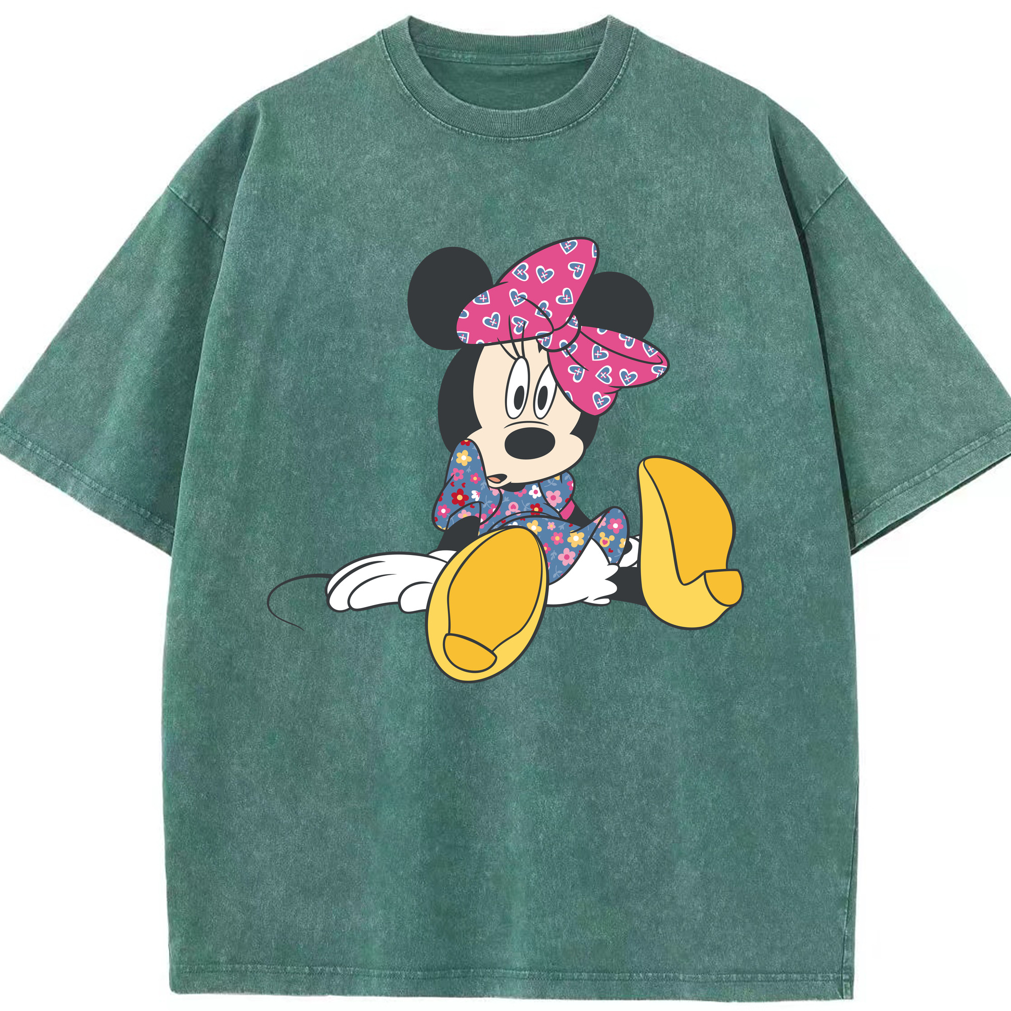 （画像用） ミッキーマウス Mickey Mouse 綿100% ヴィンテージ風 半袖Tシャツ（フロントプリント）